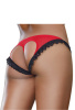 Open Back Heart Panty - Red/Black