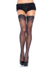 Silicone Stay Up - Sheer w/ lace top - Black