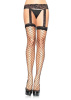 Fence Net Lace Top Stockings w/ Attached Lace Garterbelt